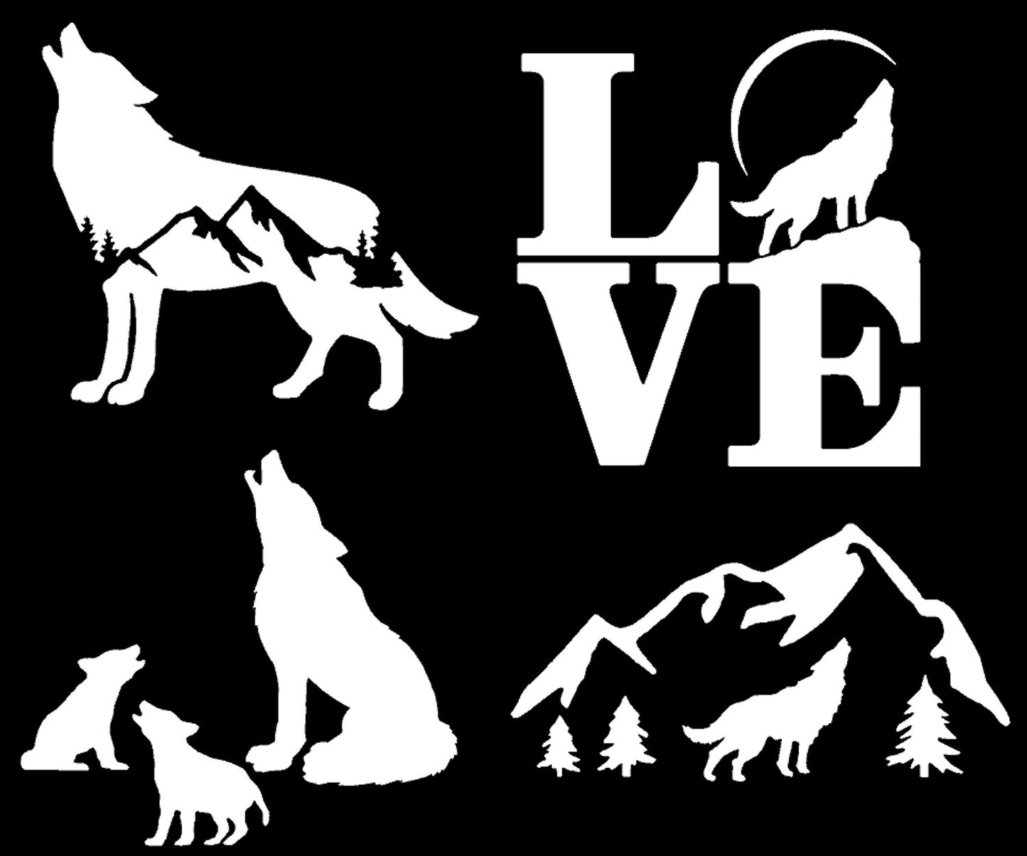 Wolf Decal 4-Pack