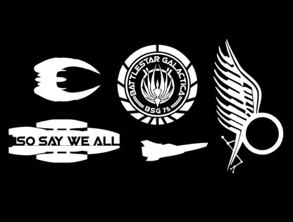 Battlestar Galactica BSG Inspired Decals 5 Pack