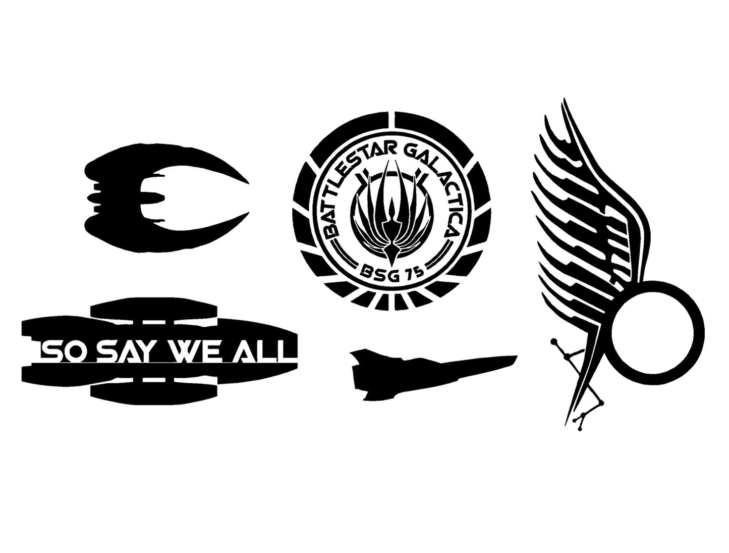 Battlestar Galactica BSG Inspired Decals 5 Pack