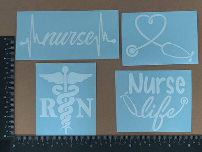 Nurse RN Decals 4 pack