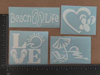 Beach Life Decal 4 Pack