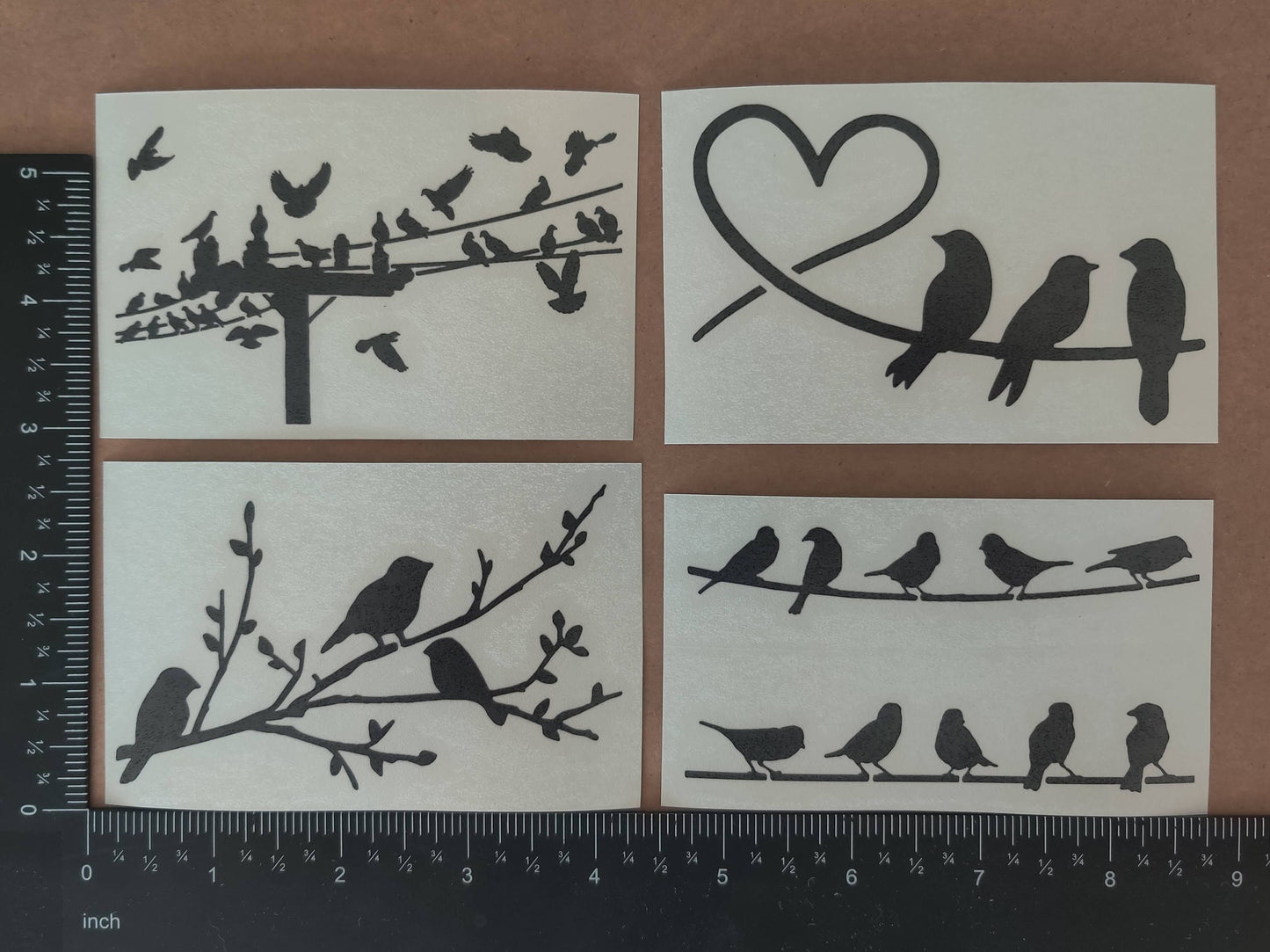 Birds on a wire Decal 4 Pack
