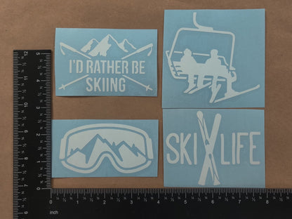 Skiing Decal 4 Pack