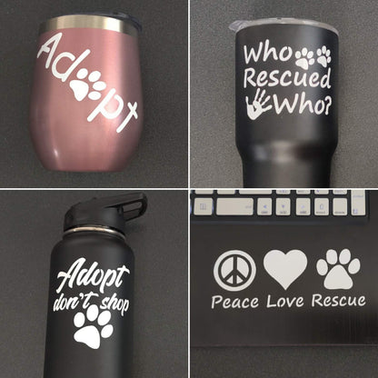 Adopt Paw Decal 4 pack Small 3.5"