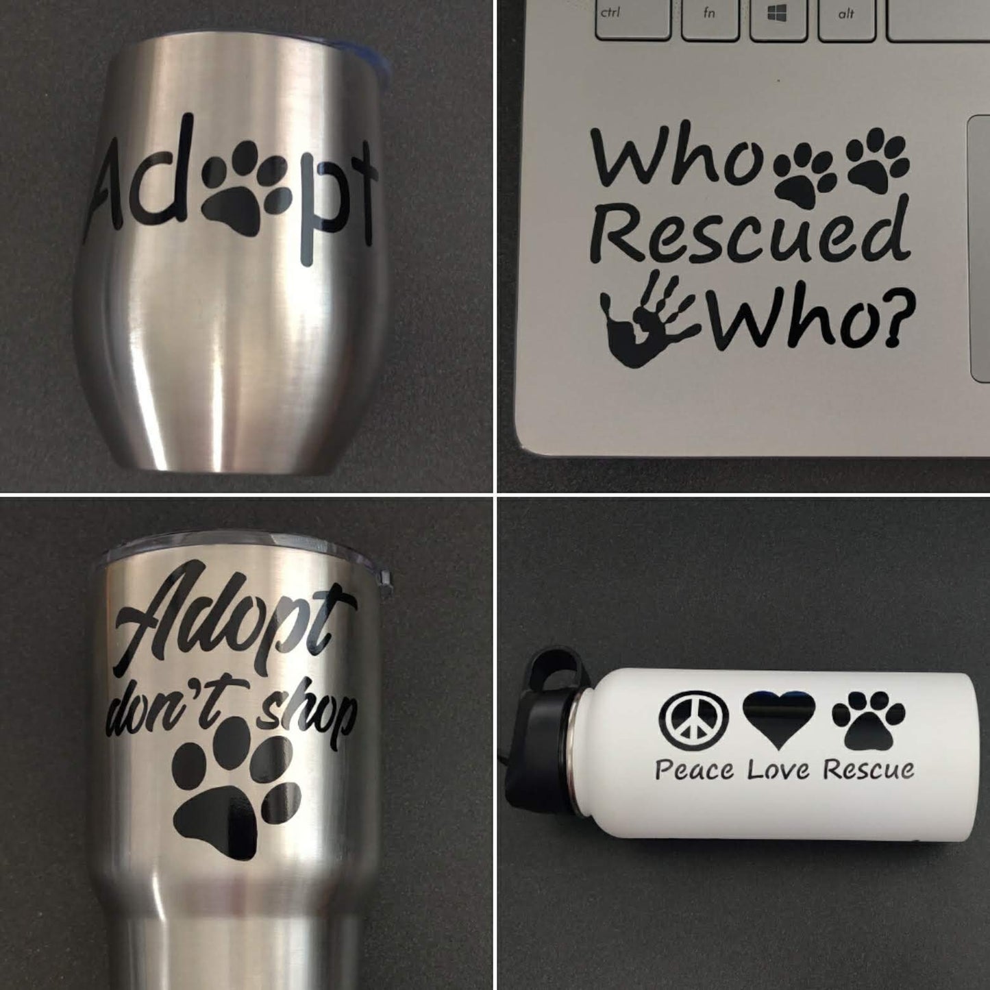 Adopt Paw Decal 4 pack Small 3.5"