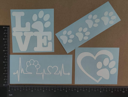 Paw Heartbeat Decals 4 pack