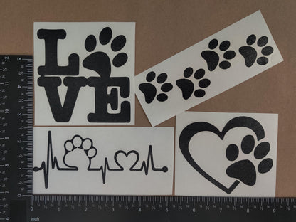 Paw Heartbeat Decals 4 pack