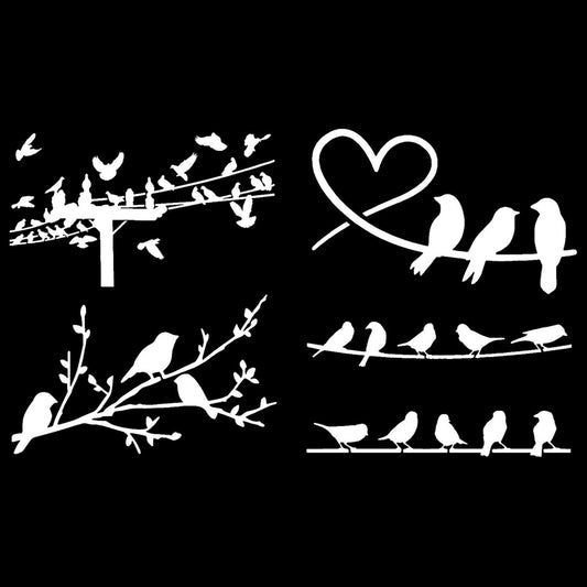 Birds on a wire Decal 4 Pack