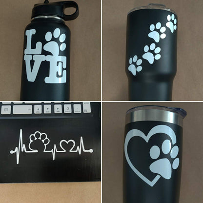 Paw Heartbeat Decals 4 pack